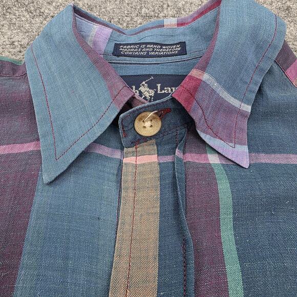 Ralph Lauren Shirt Womens 4 Multi Plaid Madras Long Sleeve Pocket Button Down - Picture 15 of 16